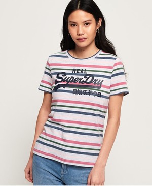 Superdry Vintage Logo Stripe Női Pólók Csíkok | VYESC5418